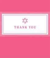 Simple Pink Bat Mitzvah Thank You